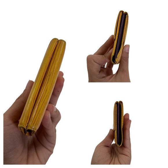 Authentic Louis Vuitton Wallet Porte Monet Yellow Epi LV Vintage - Picture 10 of 12